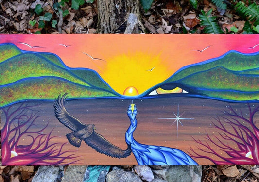 “Golden Eagle and Feathered Serpent” Print